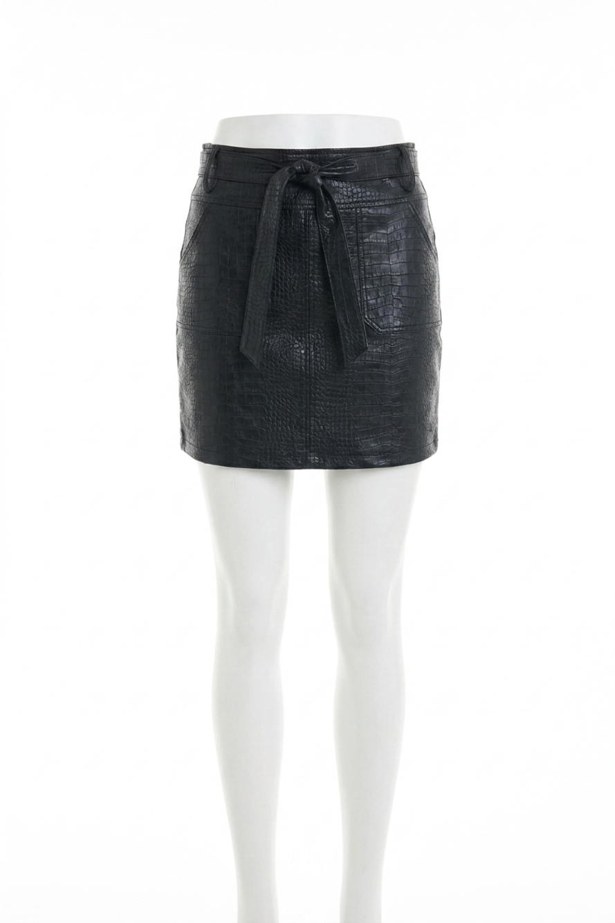 NEW ALLISON NEW YORK candice faux leather mini skirt in black